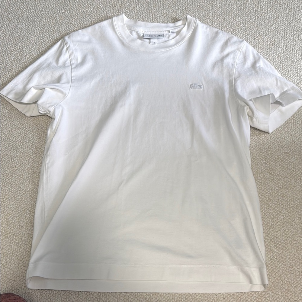Lacoste White Short Sleeve Tee Classic Cotton